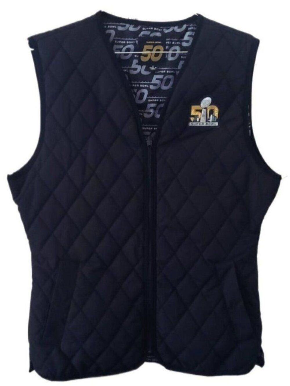 NFL Super Bowl 50 Women's Black Quilted Vest